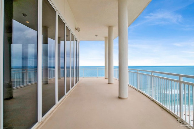 balcony with a water view