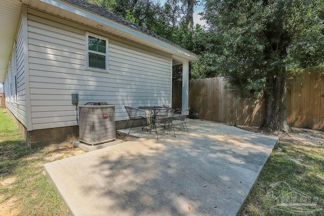 view of patio / terrace featuring central air condition unit