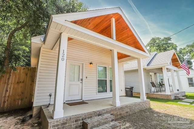 exterior space featuring a porch