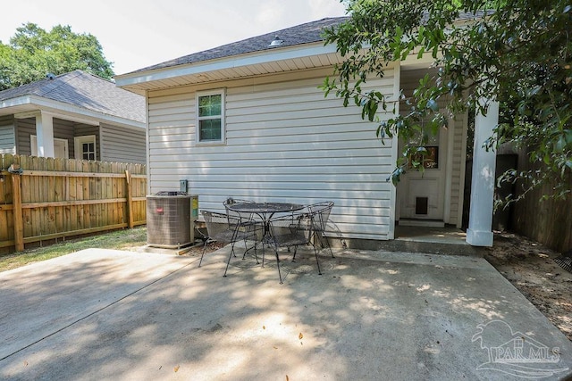 view of patio featuring central AC