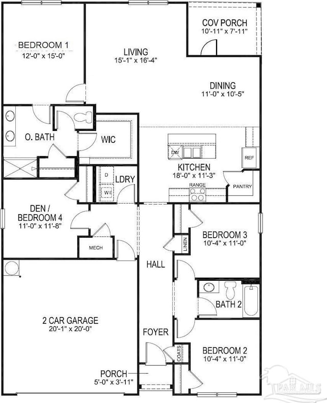4704 Eider Rd, Pace, FL 32571 - property floor plan