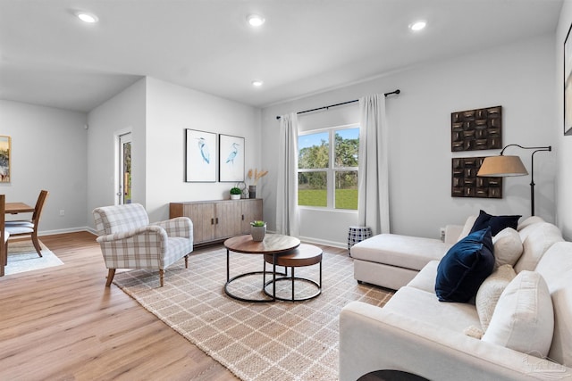 4704 Eider Rd, Pace, FL 32571 - living area with light wood-style flooring, baseboards, and recessed lighting