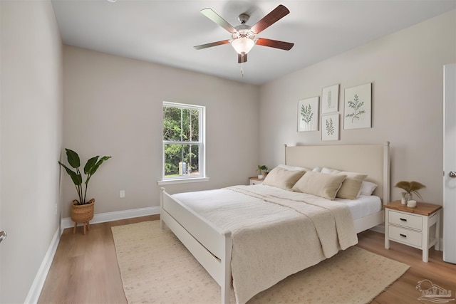 4420 Russell Elliott Rd, Jay, FL 32565 - bedroom with light wood finished floors, baseboards, and a ceiling fan