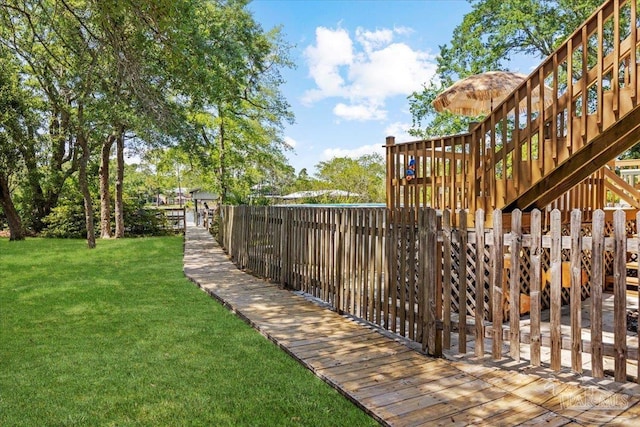1948 Tanbark Dr, Milton, FL 32583 - view of grassy yard with stairway