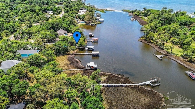 1948 Tanbark Dr, Milton, FL 32583 - aerial view of a large body of water and a tree filled landscape