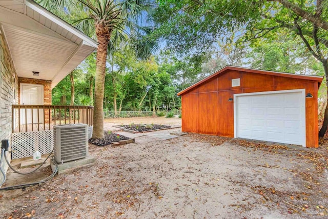 garage with central AC unit