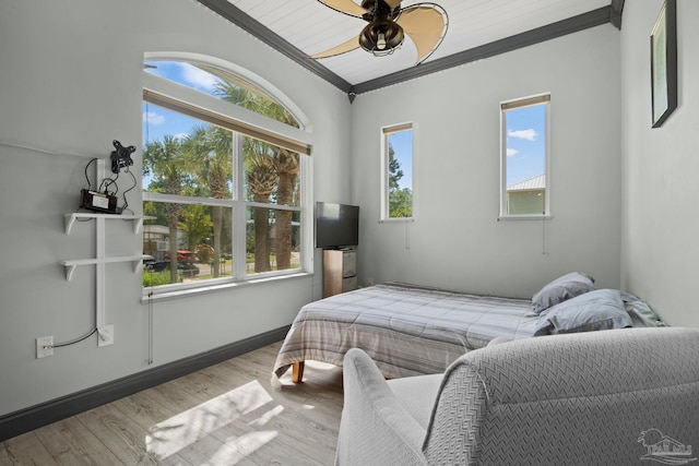 7730 Sunfish Ln, Milton, FL 32583 - bedroom featuring ornamental molding and wood finished floors
