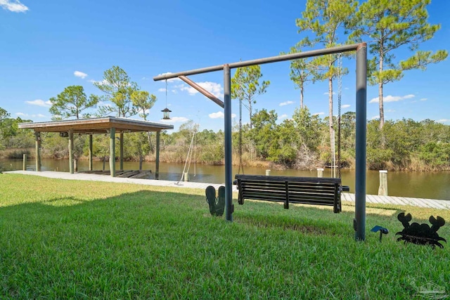 7730 Sunfish Ln, Milton, FL 32583 - view of property's community with a water view and a yard