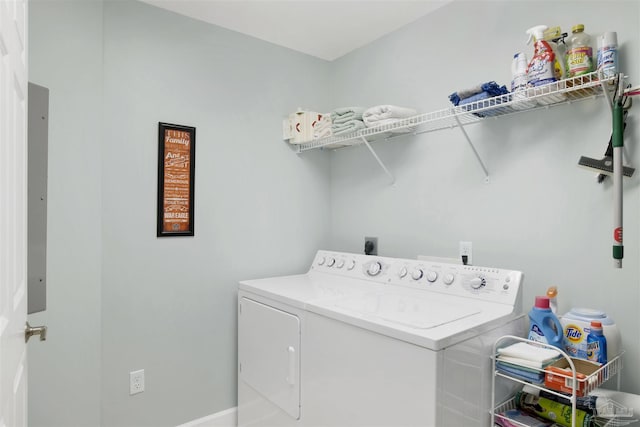 laundry room with independent washer and dryer