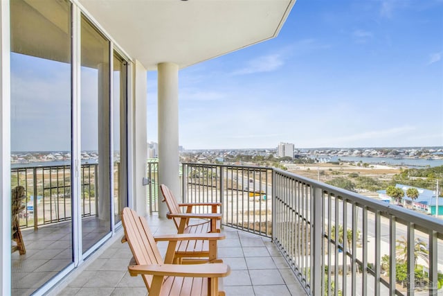 balcony with a water view