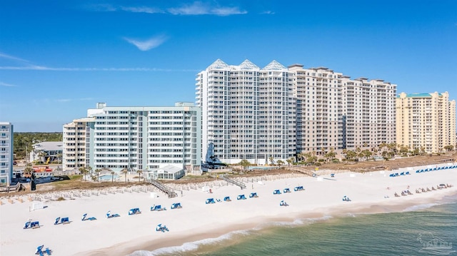 13753 Perdido Key Dr Unit 608, Pensacola, FL 32507 - bird's eye view with a water view and a view of the beach