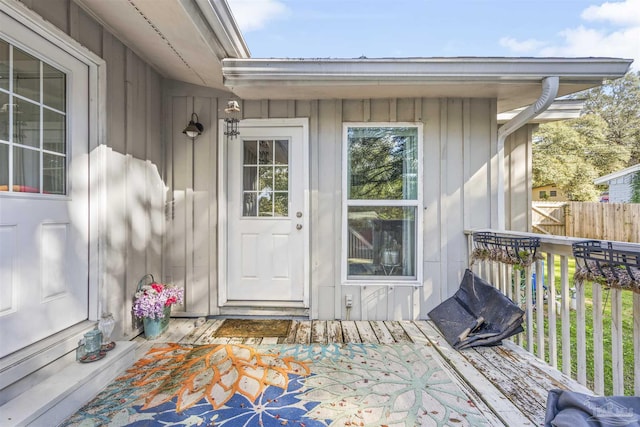 5607 Fairview Dr, Pensacola, FL 32505 - property entrance featuring board and batten siding