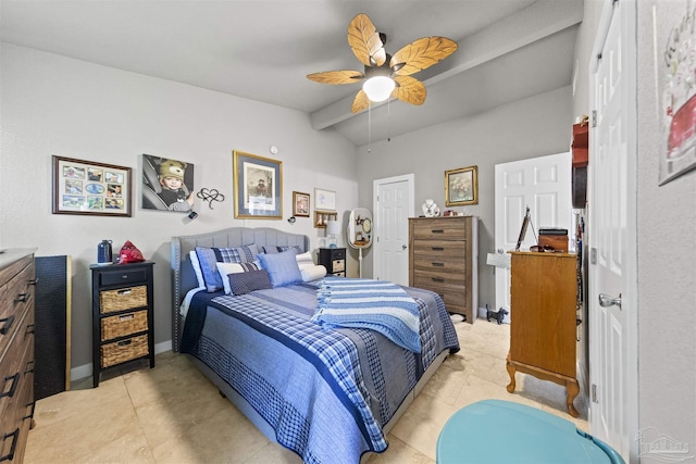 5607 Fairview Dr, Pensacola, FL 32505 - bedroom with ceiling fan and light tile patterned flooring