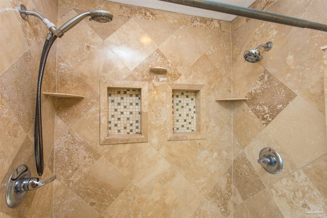 room details with a tile shower