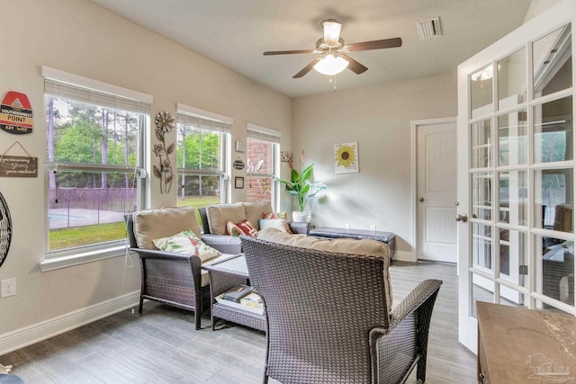 sunroom / solarium with visible vents