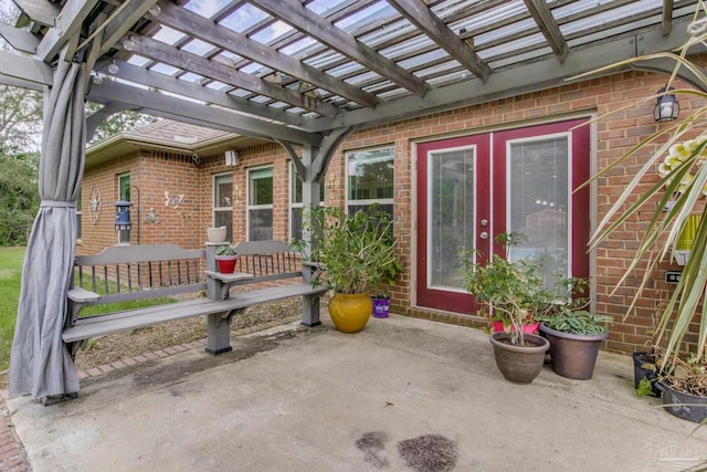 exterior space featuring a pergola