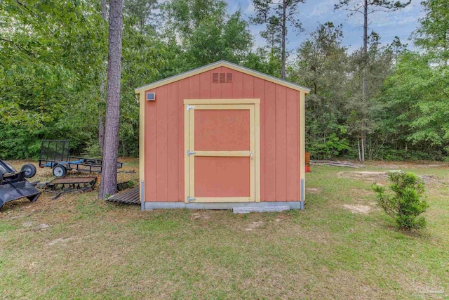 view of shed