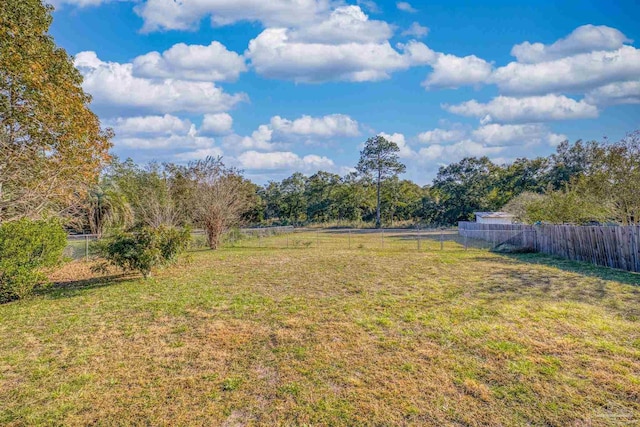 view of yard with a rural view