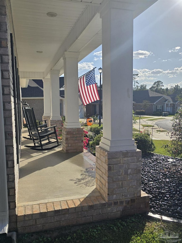 view of patio featuring covered porch