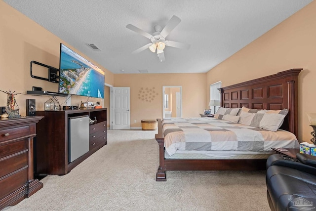 10108 Castleberry Blvd, Pensacola, FL 32526 - bedroom featuring light carpet, a dry bar, a textured ceiling, and ceiling fan