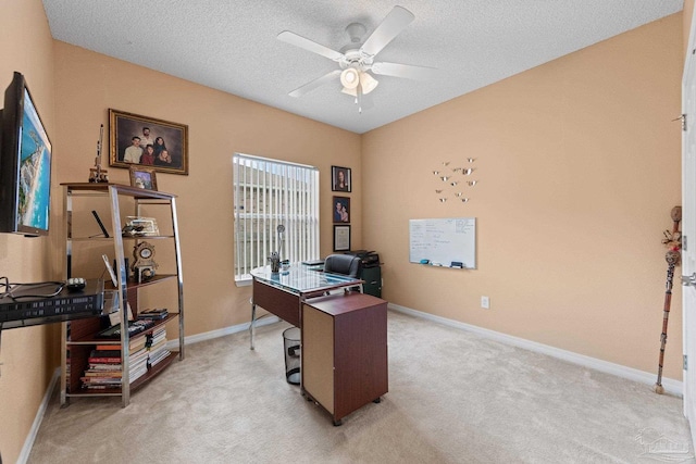 10108 Castleberry Blvd, Pensacola, FL 32526 - office space featuring a ceiling fan, light carpet, and a textured ceiling