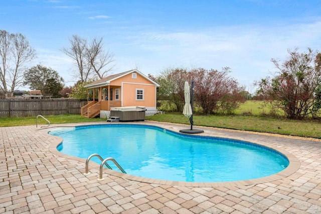 10108 Castleberry Blvd, Pensacola, FL 32526 - view of pool with a hot tub and a patio