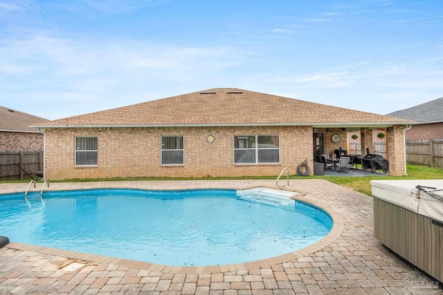 10108 Castleberry Blvd, Pensacola, FL 32526 - view of pool featuring a fenced backyard, a patio, and a hot tub