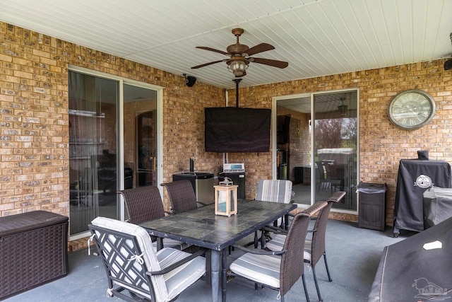 10108 Castleberry Blvd, Pensacola, FL 32526 - view of patio featuring a ceiling fan and outdoor dining area