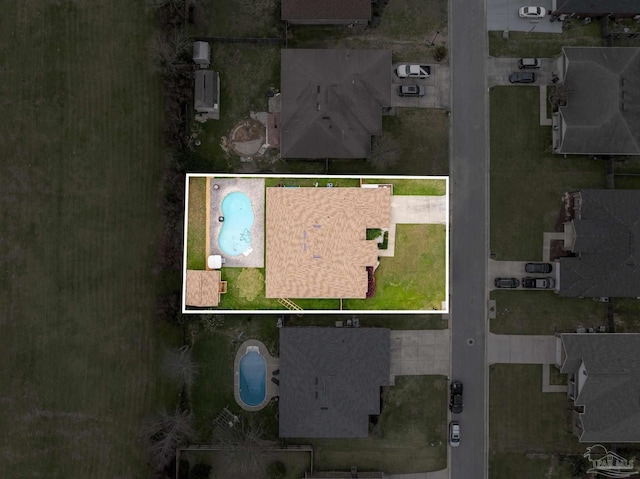 10108 Castleberry Blvd, Pensacola, FL 32526 - aerial view of property and surrounding area with property boundaries highlighted and a pool