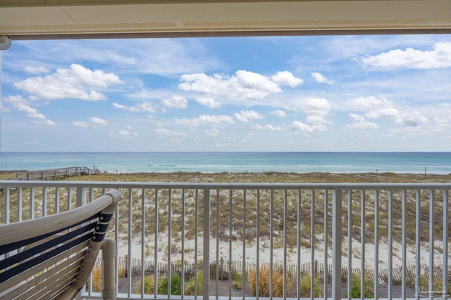 balcony with a water view