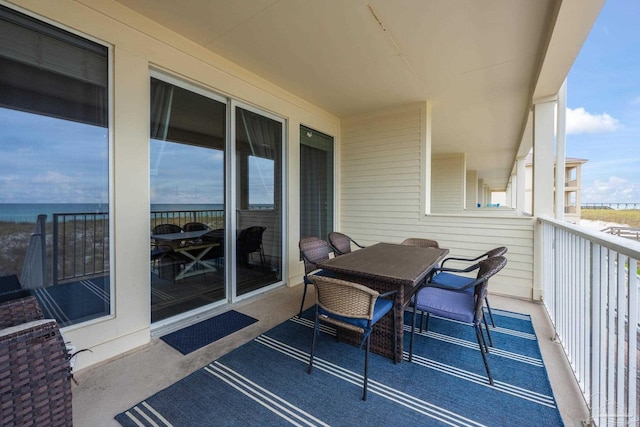 balcony with a water view