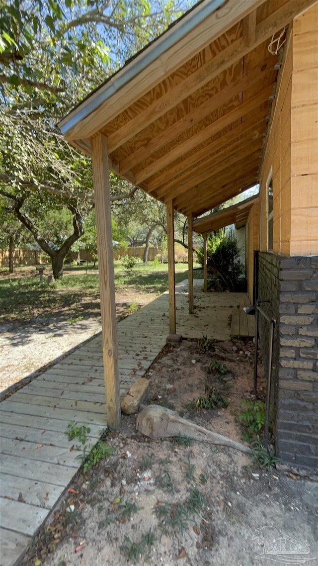 view of patio featuring a deck