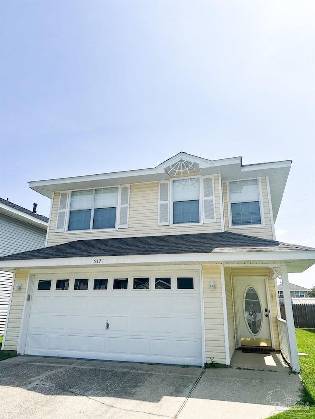 view of front facade with a garage