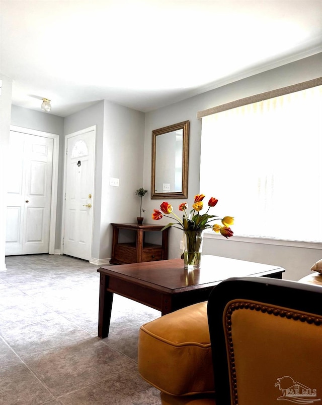 view of carpeted dining area