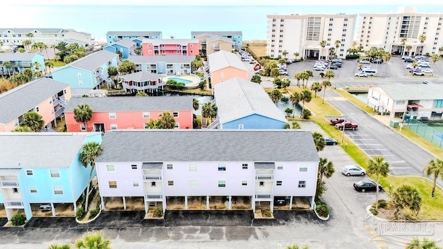 aerial view with a residential view