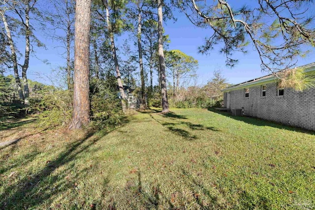 view of yard featuring cooling unit