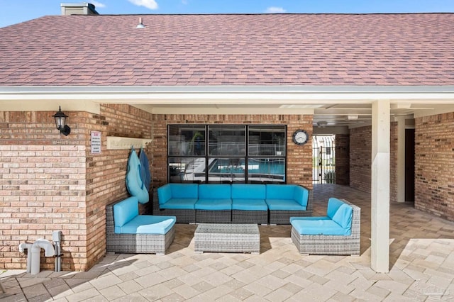 view of patio featuring an outdoor hangout area