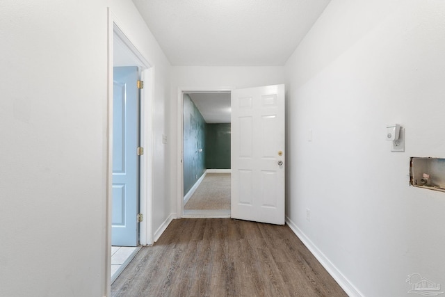 hallway featuring light wood-type flooring