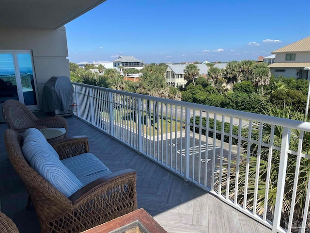 balcony with a grill