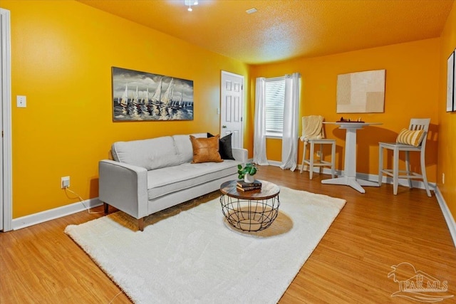 1280 Mahogany Mill Rd, Pensacola, FL 32507 - living room with baseboards, wood finished floors, and a textured ceiling
