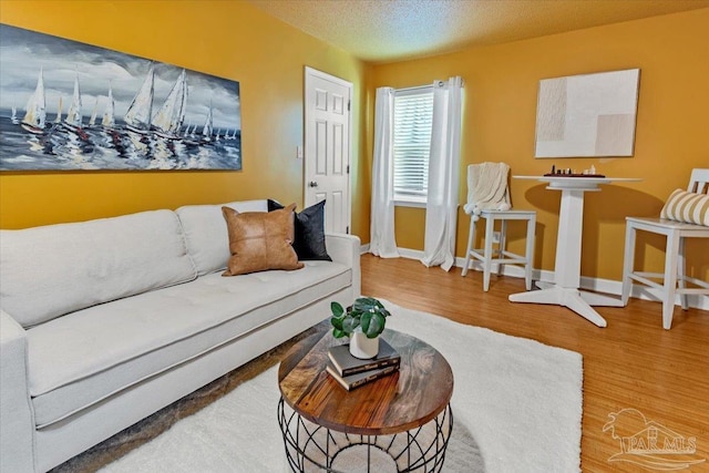 1280 Mahogany Mill Rd, Pensacola, FL 32507 - living room featuring wood finished floors, baseboards, and a textured ceiling