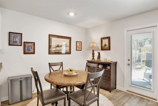 dining space featuring light hardwood / wood-style flooring