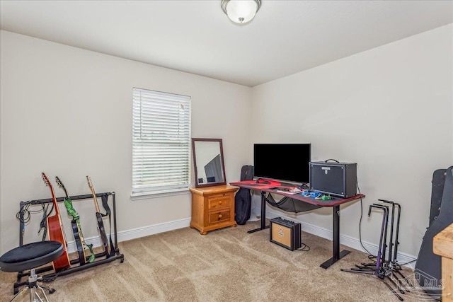 view of carpeted office