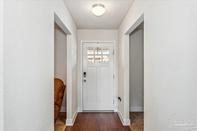 entryway featuring dark hardwood / wood-style floors