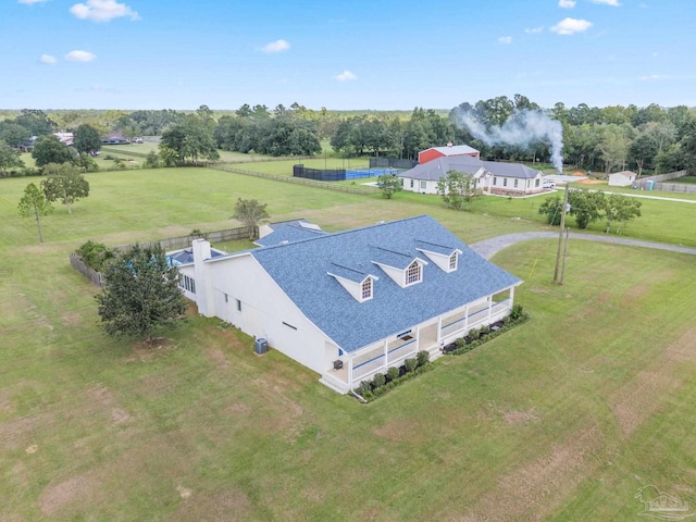 drone / aerial view featuring a rural view