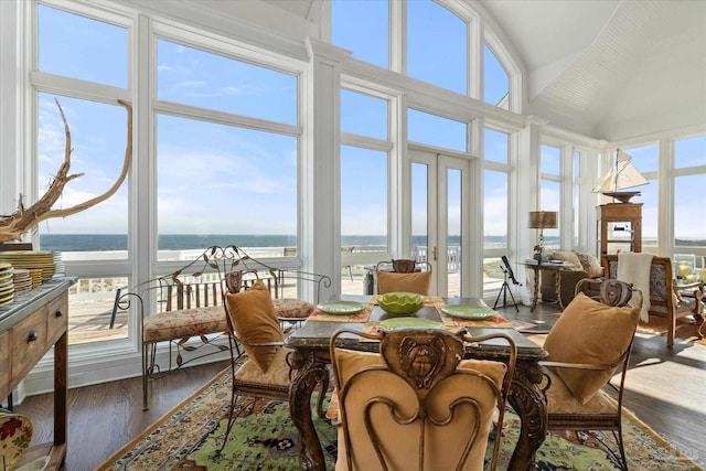 1220 State Highway 180, Gulf Shores, AL 36542 - sunroom / solarium with a water view and wood finished floors
