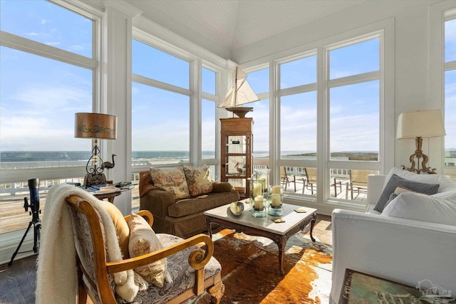 1220 State Highway 180, Gulf Shores, AL 36542 - sunroom / solarium featuring hardwood / wood-style flooring and a water view