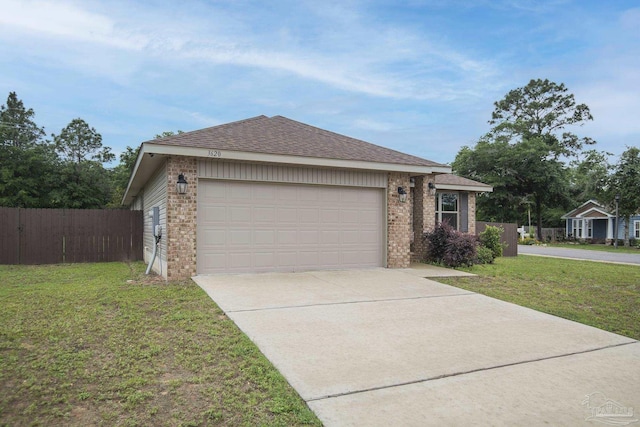 3620 Ranch Dr, Crestview, FL 32539 - ranch-style house featuring brick siding, concrete driveway, an attached garage, and a shingled roof