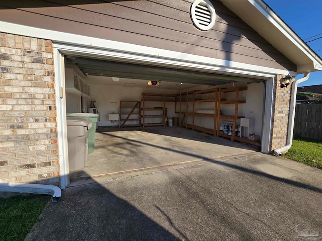 view of garage