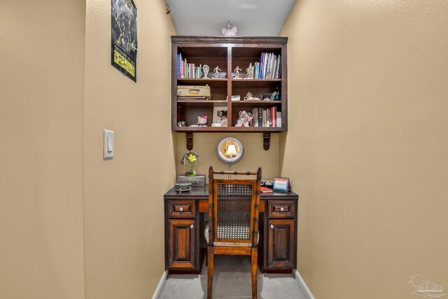 view of carpeted office space